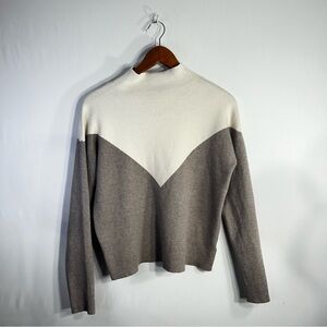 Cynthia Rowley ColorBlock Turtleneck Mockneck Contemporary Preppy Sweater Size M